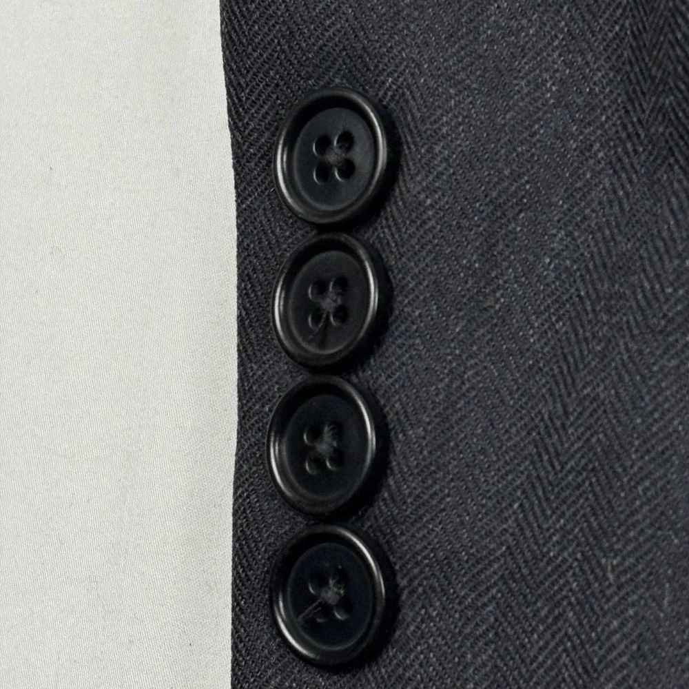 Brooks Brothers Sport Coat 46 Long 100% Lambswool Charcoal Herringbone